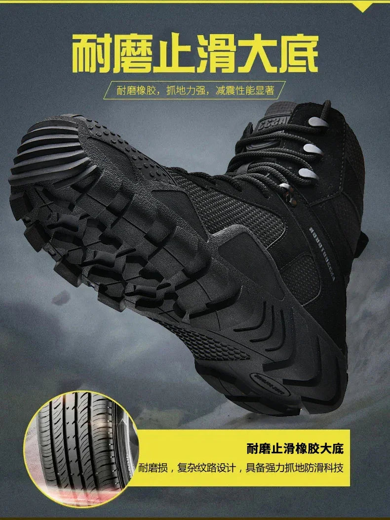 New Men Tactical Boots Lace Up Waterproof Climbing Hiking Shoes Motorcycle Training Army High Quality Hunting Unisex Desert Boot