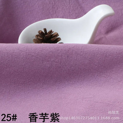 Cotton Linen Fabric Skin Texture Crepe By The Meter for Clothing Curtain Dress Shirt DIY Sewing Plain Textile Cloth Gray Soft
