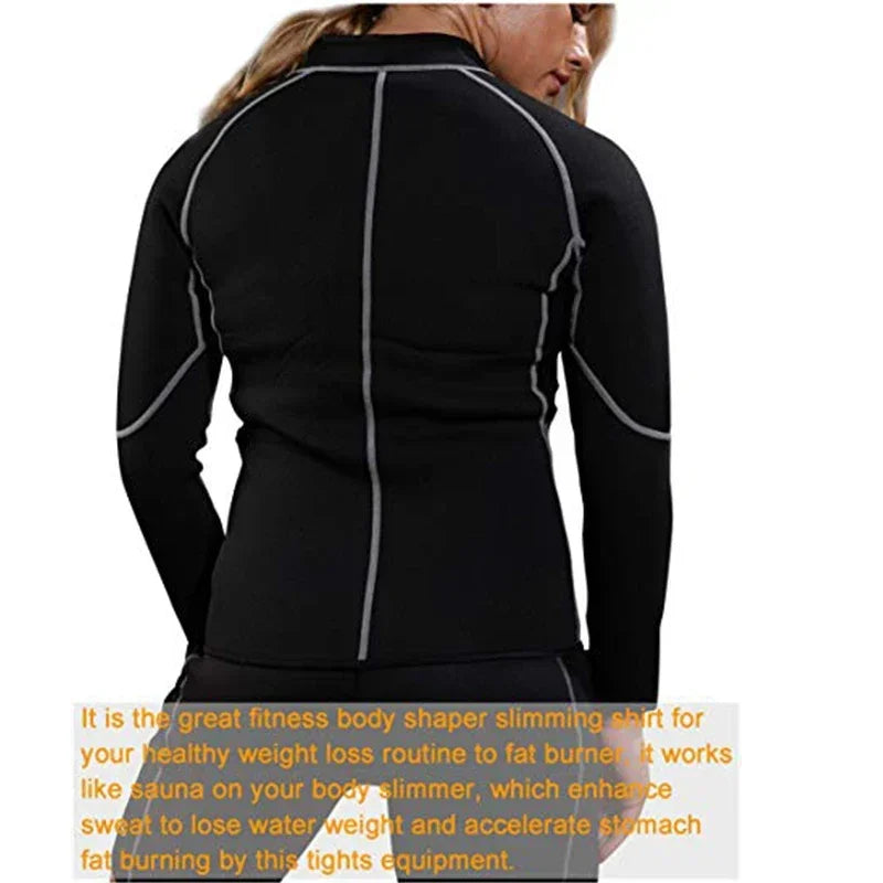 Hot Sauna Suit Sauna Sweat Pants Hot Thermal Sweating Shapers Women Weight Loss Fat Burning Corset Body Shaper Slimming Coats