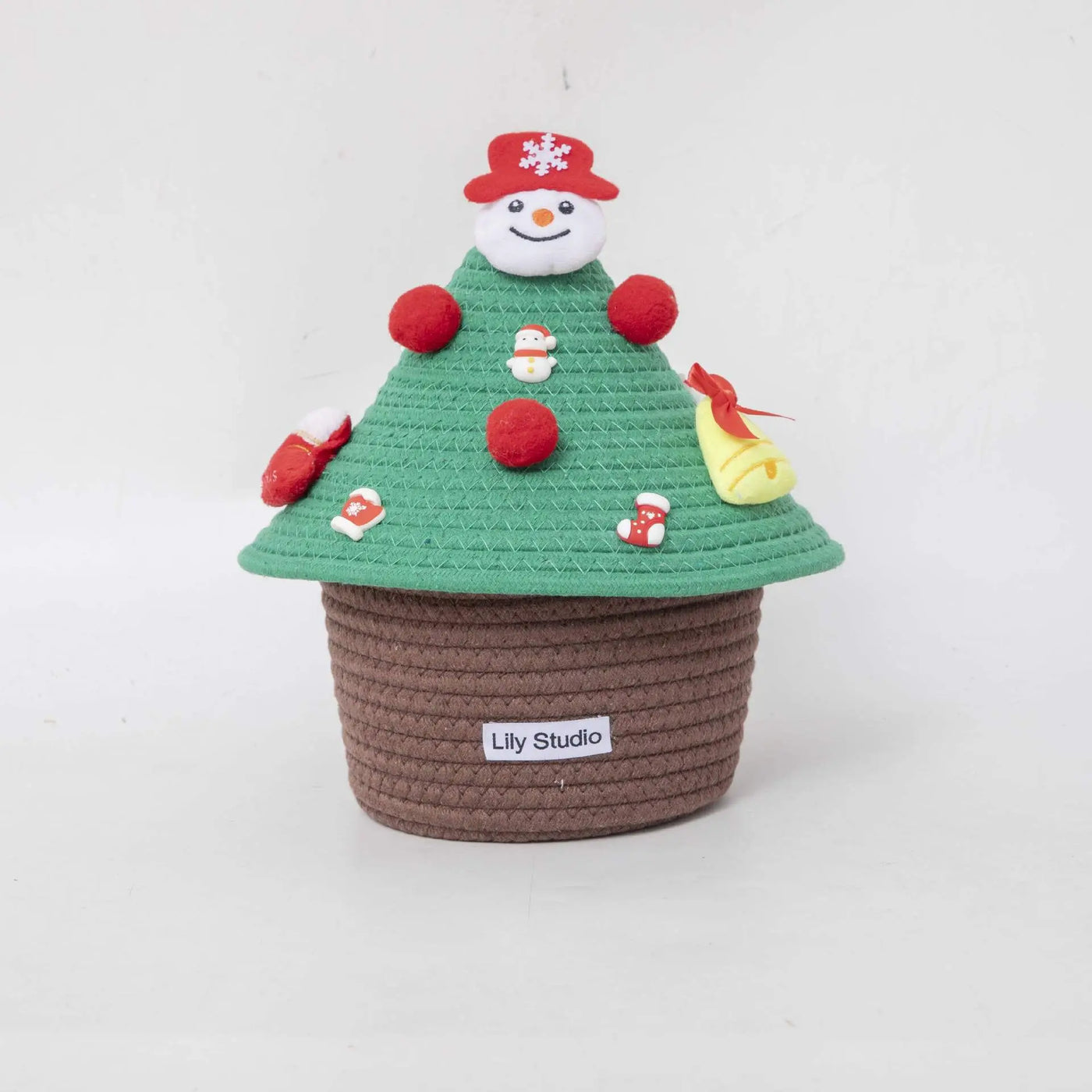 Woven Christmas Tree Storage Basket Christmas Gift Ornament Desktop Home Toy Snacks Toiletries Storage Box Home Decoration