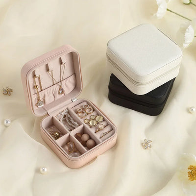 Jewelry Organizer Display Travel Jewelry Case Boxes Portable Jewelry Box Leather Storage Joyeros Organizador De Joyas