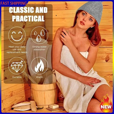 Hot Trend-6X Anti Heat Sauna Hat Thicken Wool Felt Shower Cap Hair Turban Quickly Towel Drying Towel Hats For Sauna Bathroom