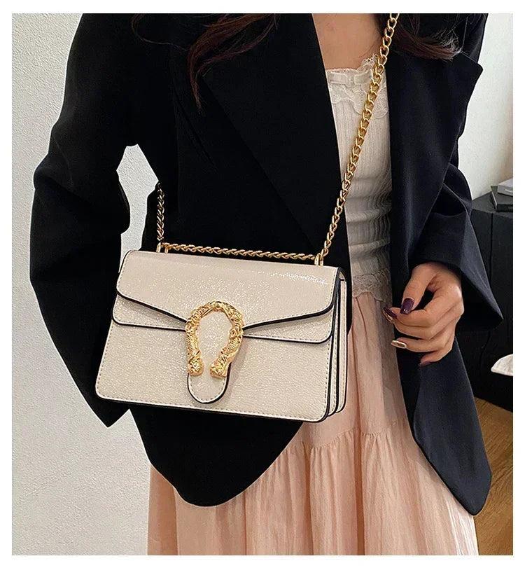 Luxury brand leather handbag for women elegant classic popular ladies shoulder bag by famous designer modern