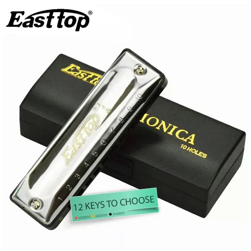 [12 Keys] Suzuki Diatonic Harmonica 1072 New Silver FolkMaster Gaita Standard 10 Hole Diatonic Harmonica Beginner Blues Harp