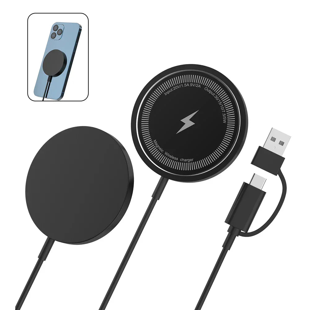 Magnetic Wireless Charger Fast Charging Pad Stand for iPhone 16 15 14 13 12Pro Max Airpods PD USB A Phone Chargers Dock Station