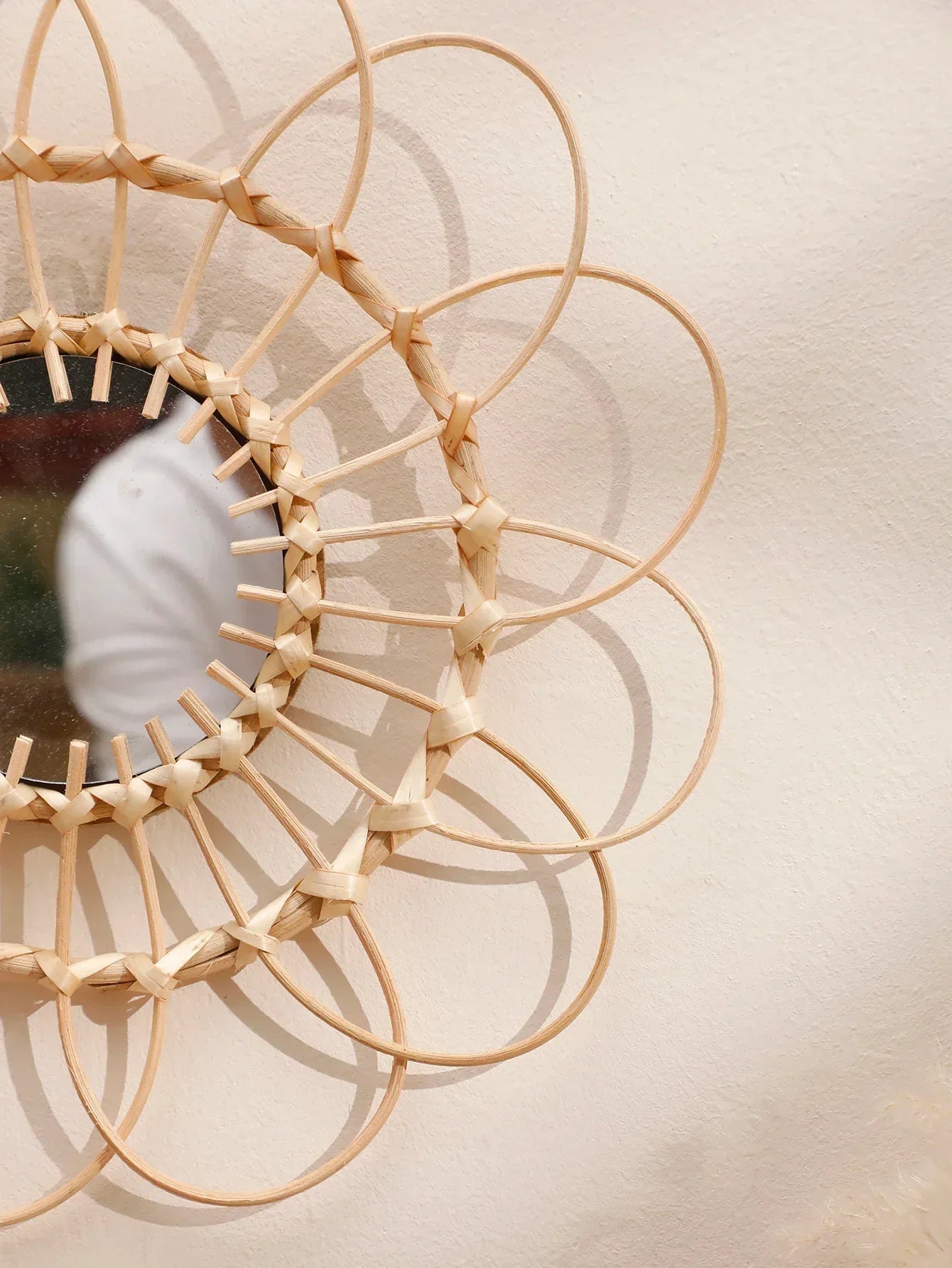 Decorative mirror hand woven wall art handmade decor room decors aesthetic for bedroom living gift