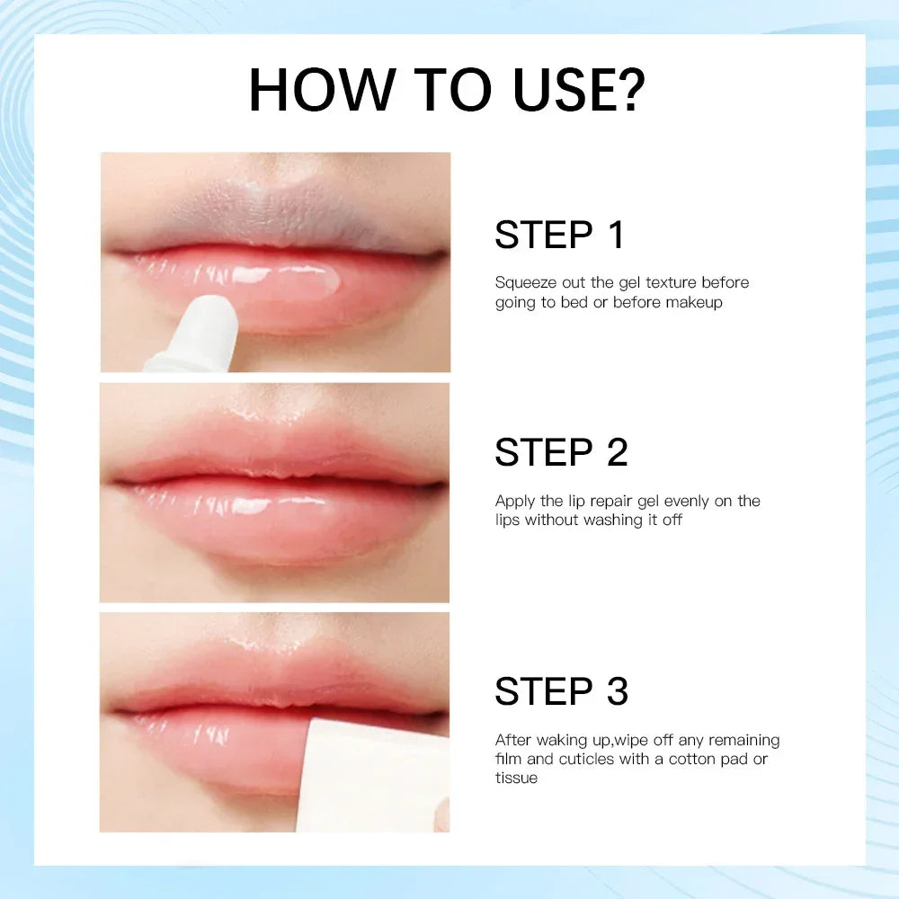 2pcs/Lot Moisturizing Lip Repair Gel Instant Relief For Dry Lips Liquid Lip Balm Paraben Free Lip Care Product Reduce Lips Line
