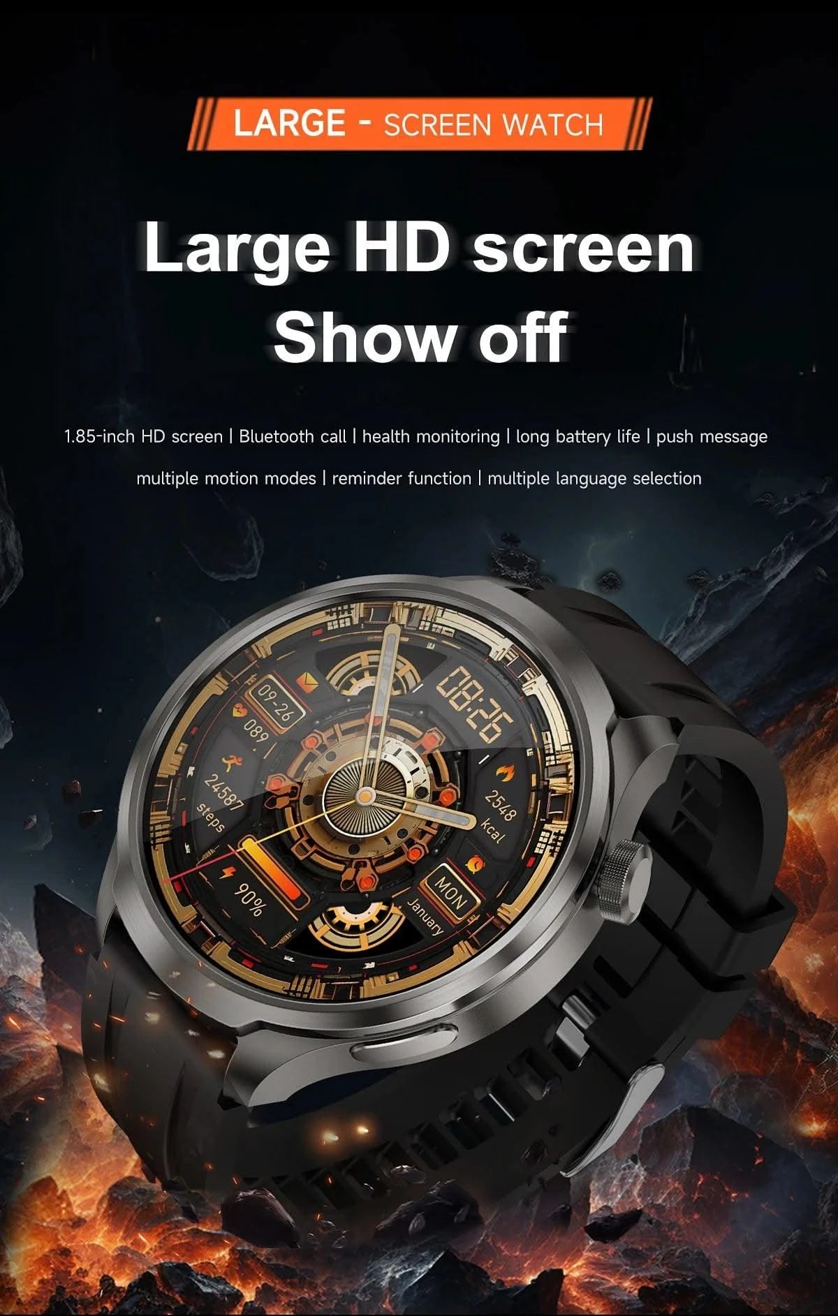 2025 New For HUAWEI High-end Sports Smart Bracelet Men GPS NFC 1.85 AMOLED Screen Compass Waterproof Bluetooth Call Smartwatches