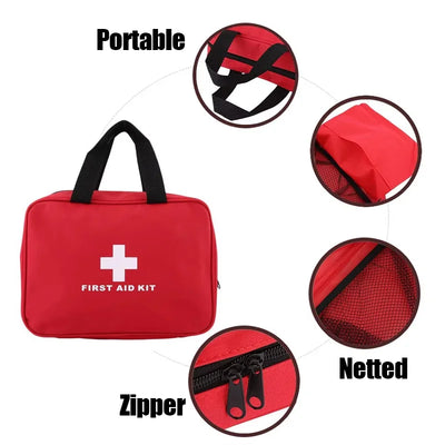 Comprehensive Easy To Carry First Aid Kit For Home & Outdoor Activities Essential Emergency Preparedness Supplies With Scissors