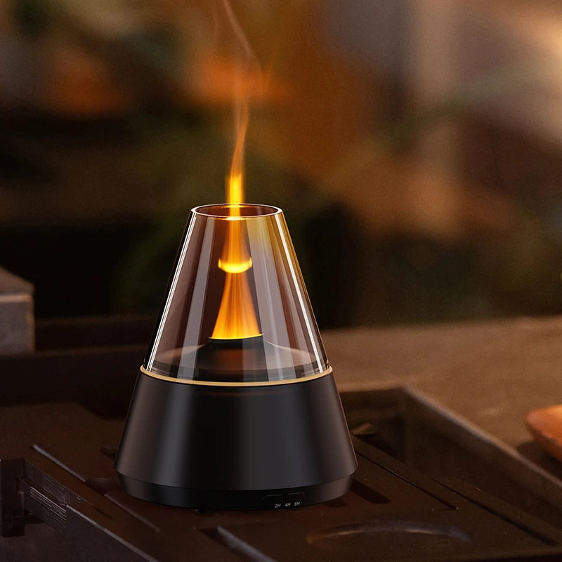 Essential Oil Diffuser Modern Style Aromatherapy Aroma Diffusers with Candle Light Fragrance Ultrasonic Cool Mist Humidifier