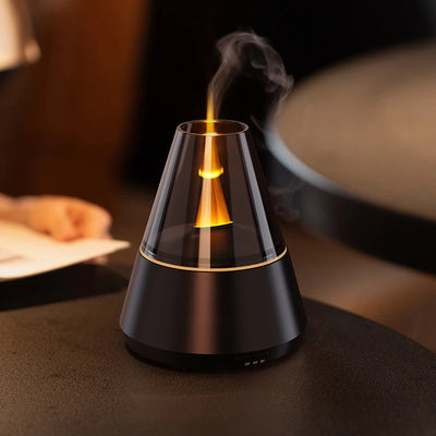 Essential Oil Diffuser Modern Style Aromatherapy Aroma Diffusers with Candle Light Fragrance Ultrasonic Cool Mist Humidifier