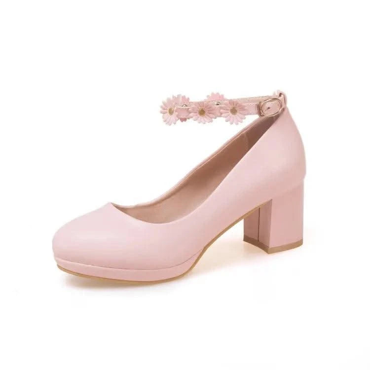 Platform Pump High Heels(30-43) With Fashion Flowers for Children, Girls | Kids Princess Sandals | Party  | Wedding