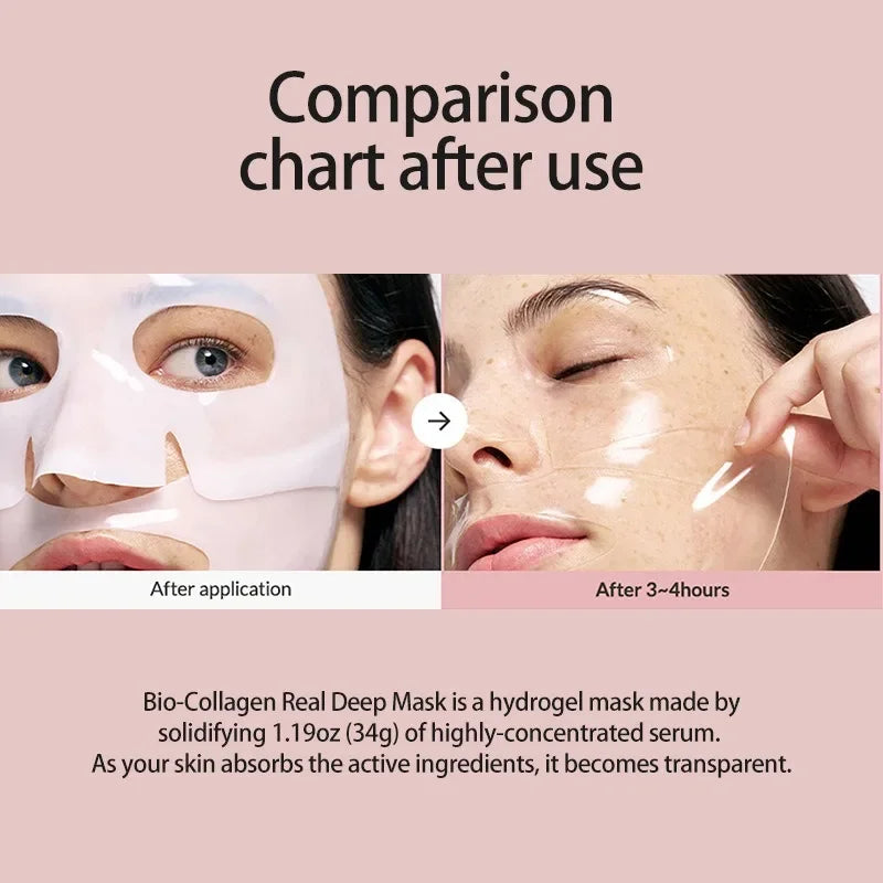 1/10PCs Bio Collagen Face Mask Shrink Pores Deep Hydrating Overnight Mask Moisturizing Refreshing Brightening Face Skin Care