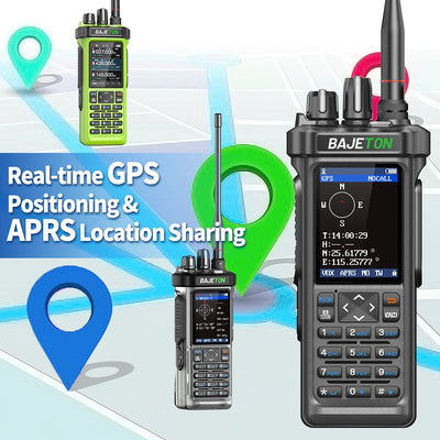 BAJETON BJ-9000 GPS APRS Walkie Talkies 10W CB 27Mhz CB/SSB/HF Receive Bluetooth Programming NOAA ShortWave For RT-950 Ham Radio