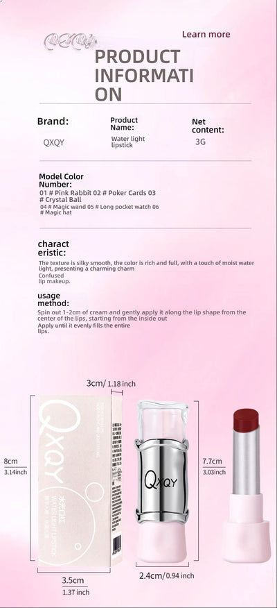 QXQY GLOSSY JELLY LIPSTICK - Mirror Shine, Moisturizing & Long Lasting, Nude Lip Gloss for Plump Brightening Lips (No Makeup Loo