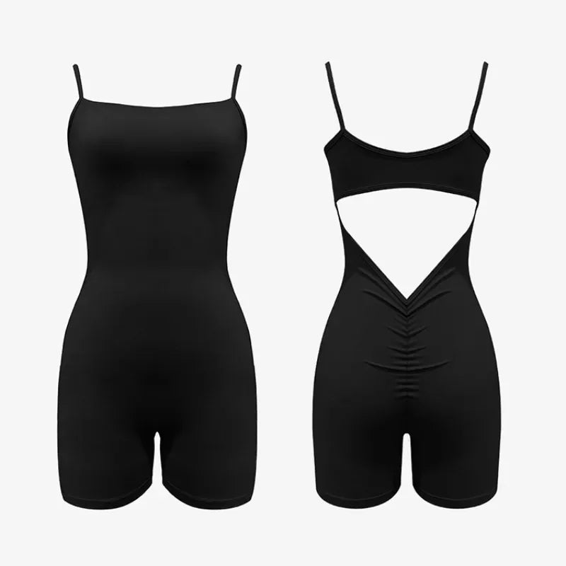 Seamless Yoga Jumpsuit Sports Fitness Hip-lifting Beautiful Back Hollow V-waist Slim Workout Clothing Gym Tracksuit for Women