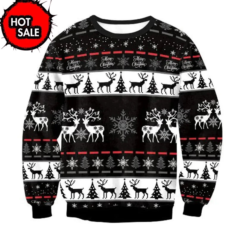 New Mens Christmas Jumper Sweatshirt Funny Humping Reindeer Climax Tacky Ugly Xmas Sweater Tops Couple Crew Neck Party Sweaters