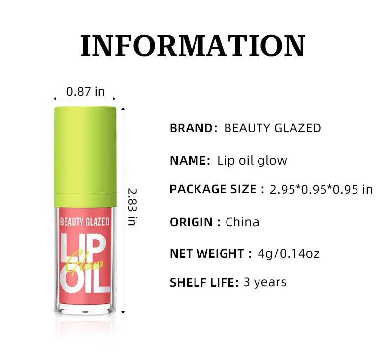 Beauty Glazed Rare Bright Lustrous Lip Essence Moisturizing Shine Shimmer Plumping Lip Tint  Care Oil Gloss for Lip Enhancement