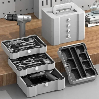 Professional Household Power Tool Set Multifunctional Electric Drill Screwdriver Hand Tools Set Portable Storage Tool Boxes