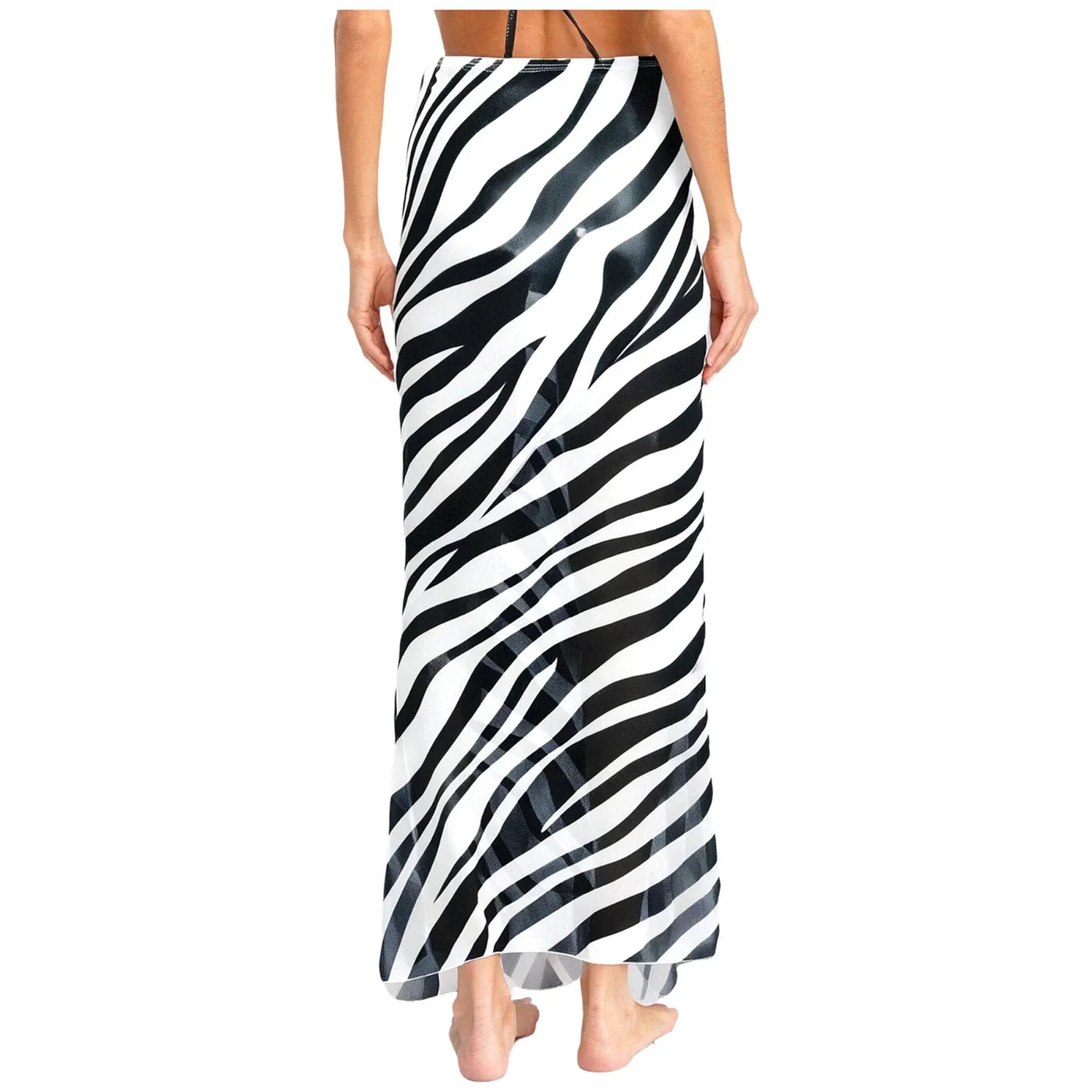 Womens Sheer Mesh Fishtail Wrap Hip Long Skirt Printed Leopard Maxi Skirt Female Vintage Costume High Waist Bodycon Cover Up