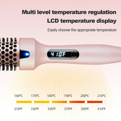 Hot Sale Portable Ionic Straightening Hair Curler Round Brush Hair Styling Tool Electric Infrared Heated Comb Hair Styling Brush