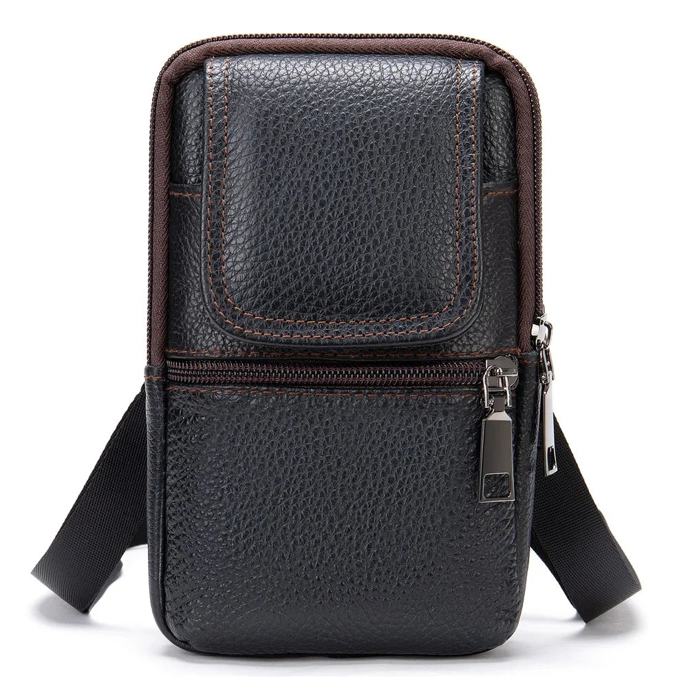 Shoulder Bag for Men Black Phone Bags Small Belt Bags Men Waist Pack Casual Messenger Bags