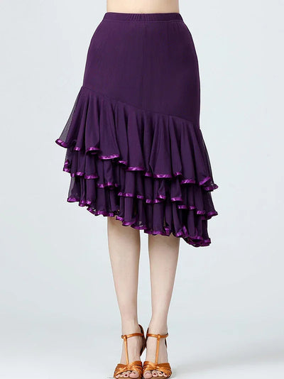 Adult Women Modern Dance Dress Social Dancewear Short Sleeve Mesh Fairy Top Large Swing Skirt Performance Dancing Costume