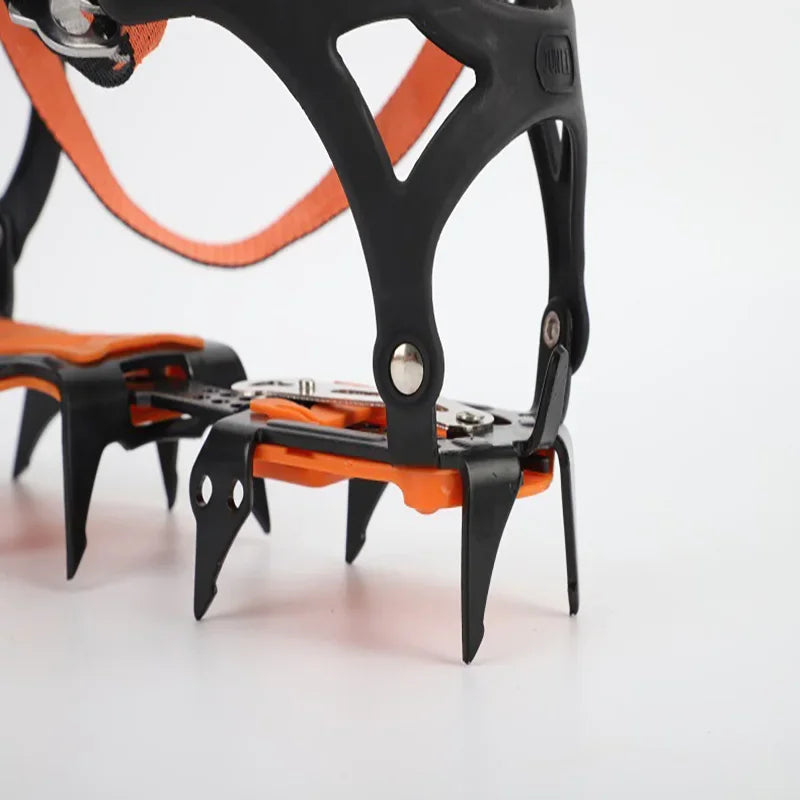 12 Tooth Ice Snow Crampons Anti-Slip Climbing Gripper Shoe Covers Spike Cleats Stainless Steel Snow Skid Crampon For Sport