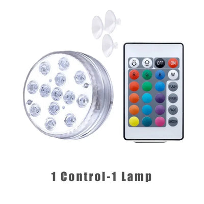 13 LEDs Submersible Light with Remote Control Underwater Night Lamp for Pool Vase Bowl Wedding Party Decoration Underwater Light