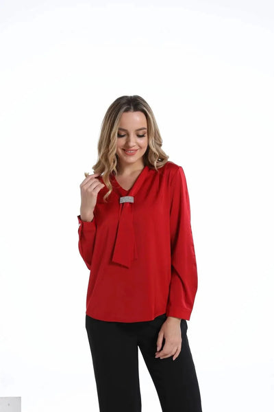 Women's Red Ribbon Top