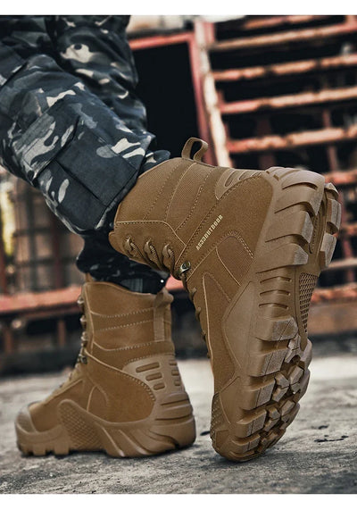 New Men Tactical Boots Lace Up Waterproof Climbing Hiking Shoes Motorcycle Training Army High Quality Hunting Unisex Desert Boot