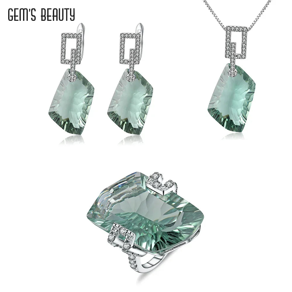 GEM'S BEAUTY jewelry set for women 925 sterling silver Fine jewelry for woman Elegant original