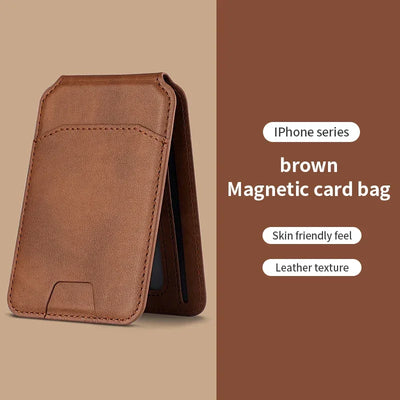 Luxury For Magsafe Magnetic Leather Wallet Holder Case For iPhone 16 15 14 13 12 Pro Max Card Holder Phone Bag Cover Accessories