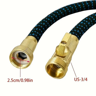 Expandable Garden Hose With Metal Nozzle, Lightweight And Non Twisted Flexible Garden Hose, 3/4 Inch Solid Brass Fittings