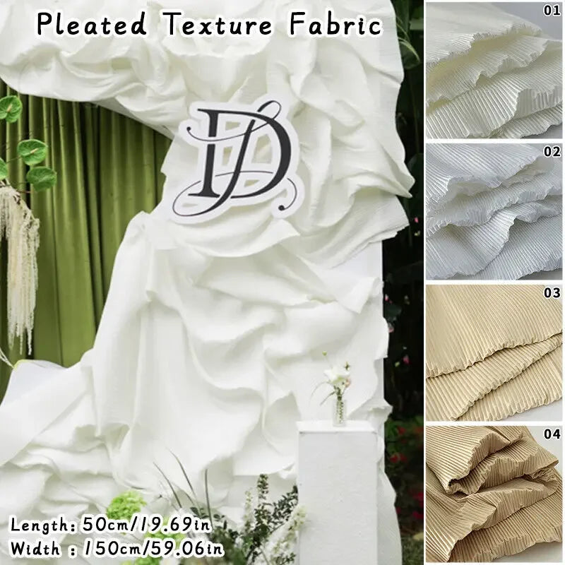 Wrinkled Texture Fabric Background Printmaking Material DIY Wedding Celebration Women Dress Suit Diy Sewing Material