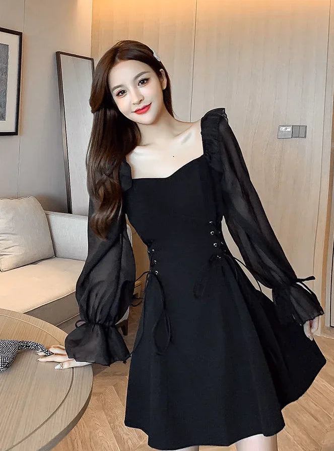 Dresses for Women Sensual Sexy A Line Spring Autumn Woman Long Sleeve Dress On Sales Designer Korean Fashion G Y2k Hot Promotion