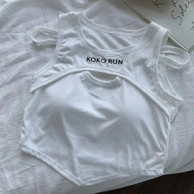 Women Knitting Irregular Tank Tops