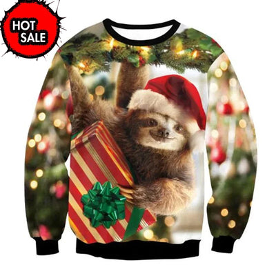 New Mens Christmas Jumper Sweatshirt Funny Humping Reindeer Climax Tacky Ugly Xmas Sweater Tops Couple Crew Neck Party Sweaters