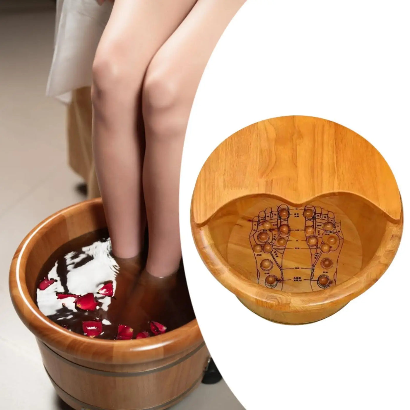 Wood Foot Bath Tub Sauna Foot Tub Household Foot Soaking Tub Footbath Basin for