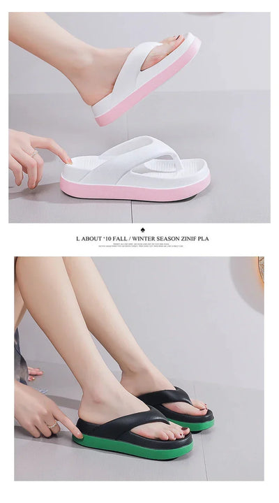 Woman Flip Flops Popular Design Shoes 2025 Trend Casual Platform Sandals Non-slip Outdoor Slippers Unique Features Flat Sandals