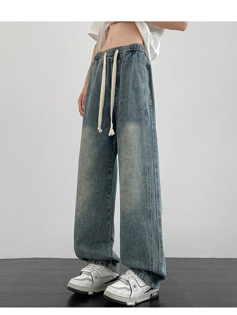 Men's denim pants American retro straight leg jeans loose and breathable suitable for daily casual street men's essential items