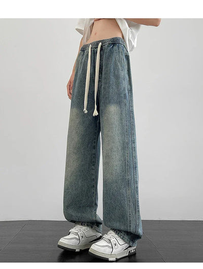 Men's denim pants American retro straight leg jeans loose and breathable suitable for daily casual street men's essential items