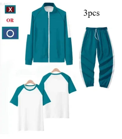 CosplayCalamari Game Cosplay Costume 456 230 001 Thanos Tracksuit Jacket T-shirt Pants Suit Teenager Sweatshirt Numbers Suit Wom