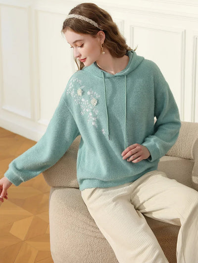 I BELIEVE YOU Hooded Cashmere Thick Sweater for Women 2024 Soft Loose Winter New Knitted Top Gentle Thick Hoodie 2224194822