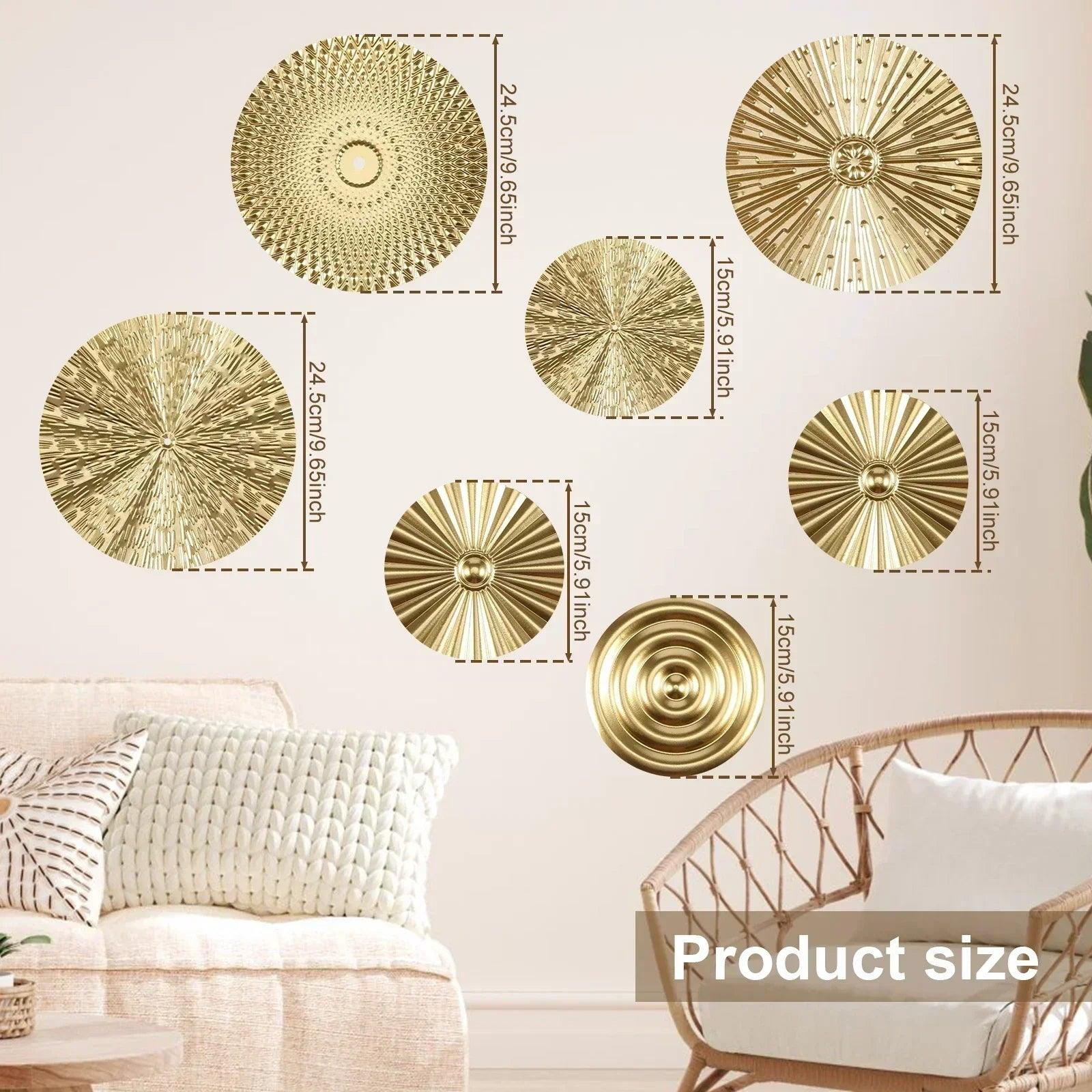 Gold wall decor metal art minimalist decoration hangable home exquisite hanging