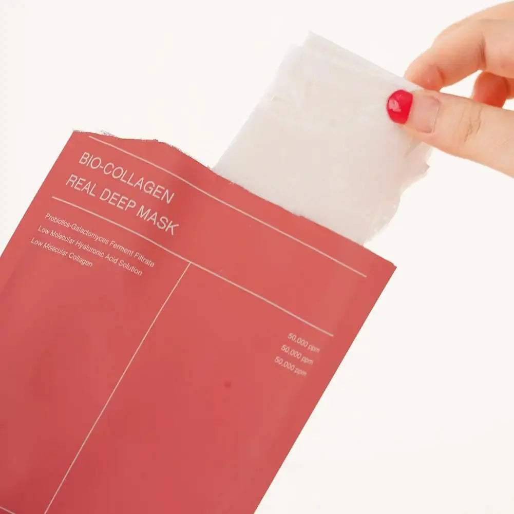 1Box /4PCs Bio Collagen Face Mask Shrink Pores Deep Hydrating Overnight Mask Moisturizing Refreshing Brightening Face Skin Care