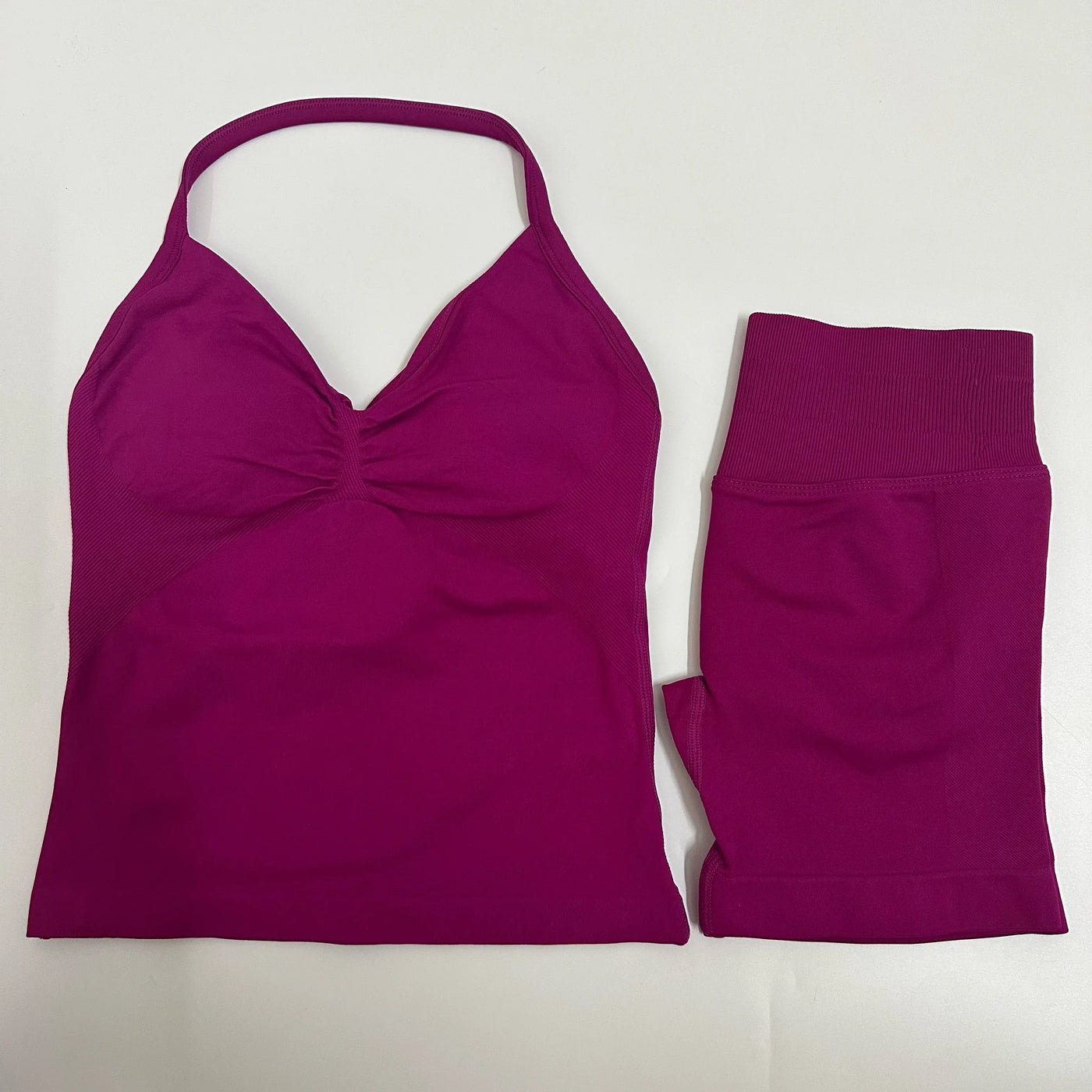 Women Yoga Set Seamless Yoga Longline Strappy Tank Top