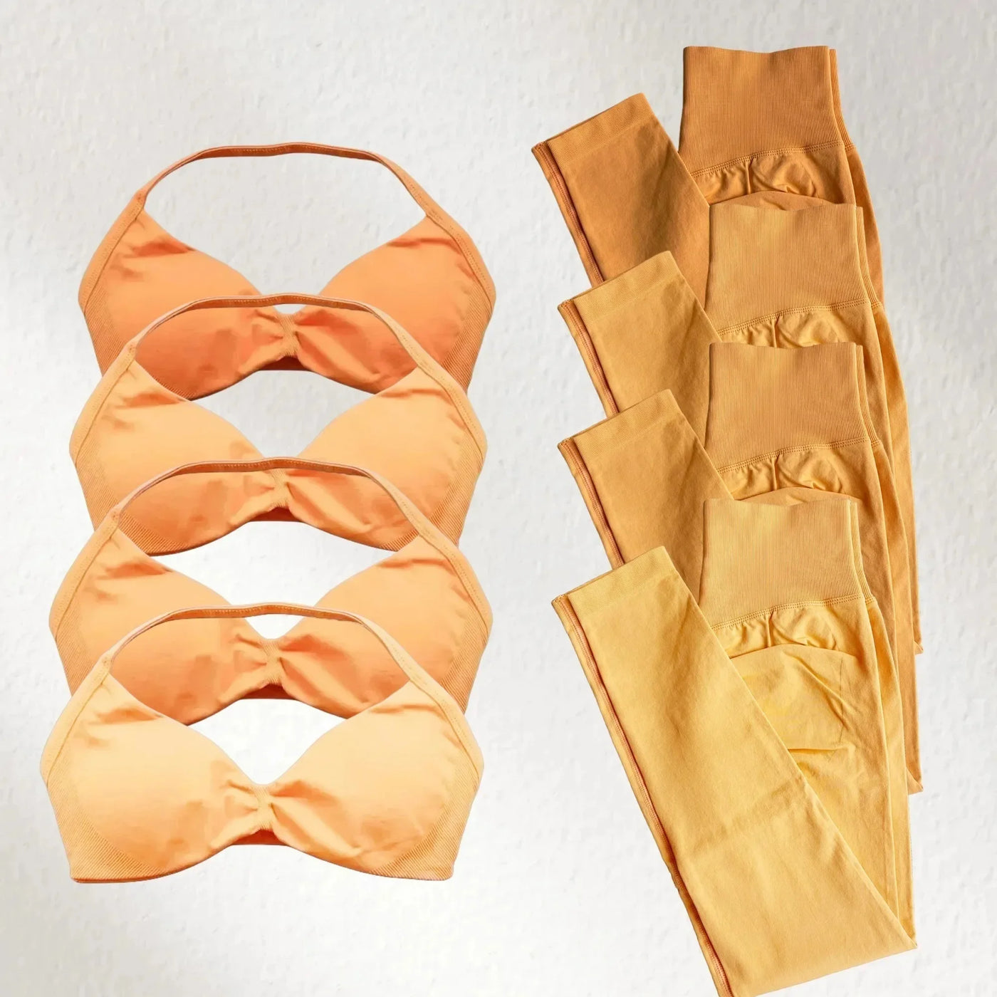 2-Piece Yoga Set 2025 Summer Yoga Set Gym Women's Yoga Fitness Set Hip Pants Neck Bra Pilates Set Multi-color No Printing