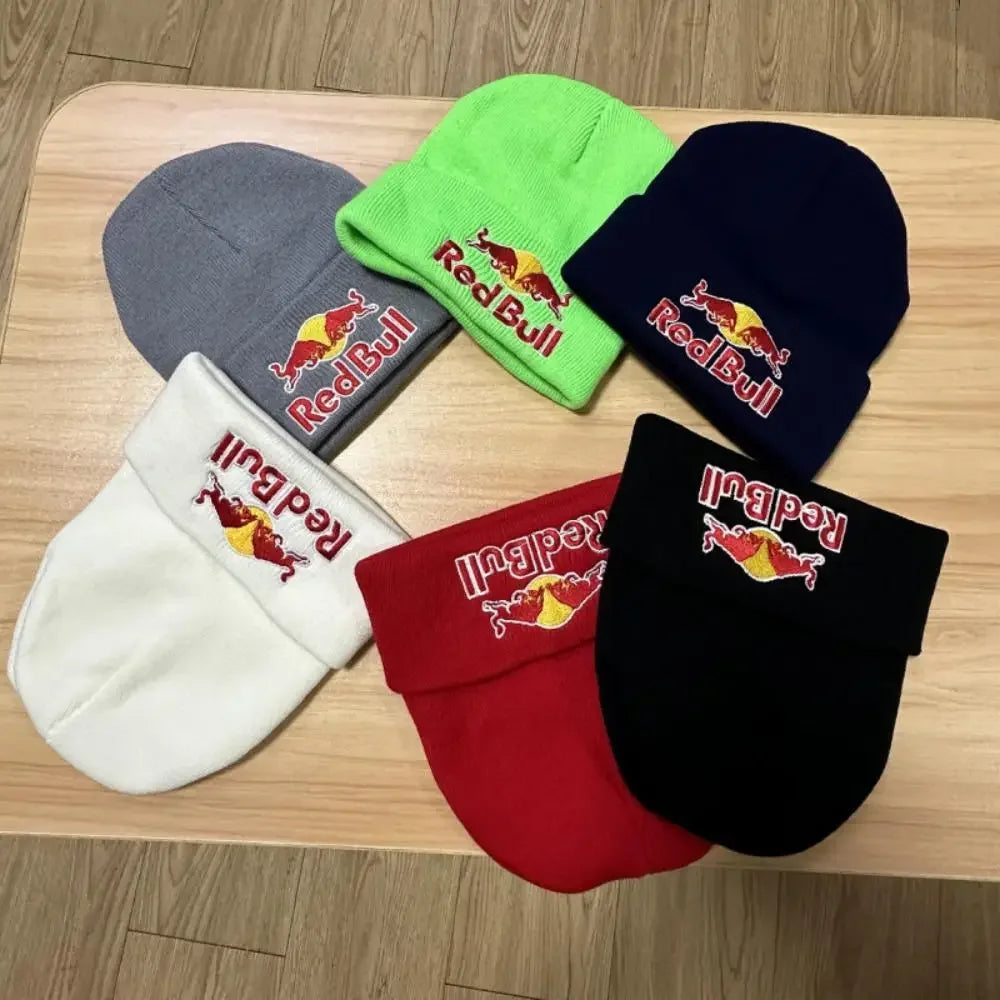 6 colors Red Bull pullover hat men's and women's autumn winter soft warm knitted Red Bull hat solid color Red Bull Beanie Hat