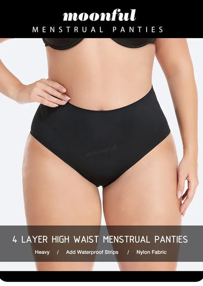 Menstrual Panties Women High Waist Seamless Menstrual Briefs Leak Proof Period Panties Heavy Flow Absorbent Period Underwear